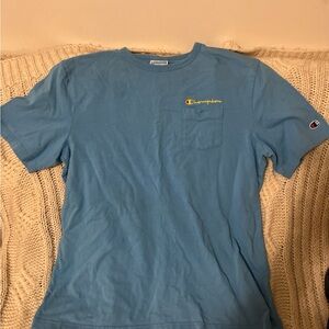 Champion Sky Blue Short Sleeve Tee With Pocket.